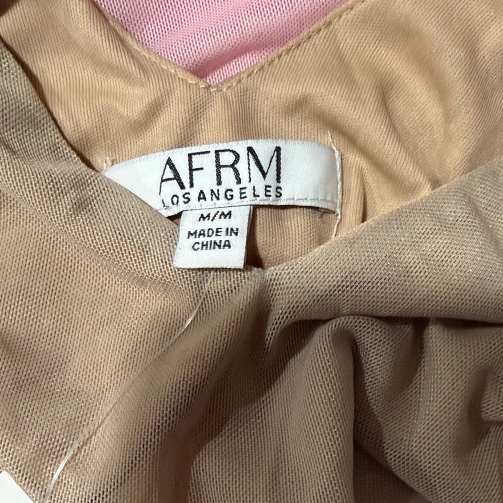 AFRM Taupe to Pink Ombre V-Neck Sleeveless Midi Dress - Picture 4 of 5